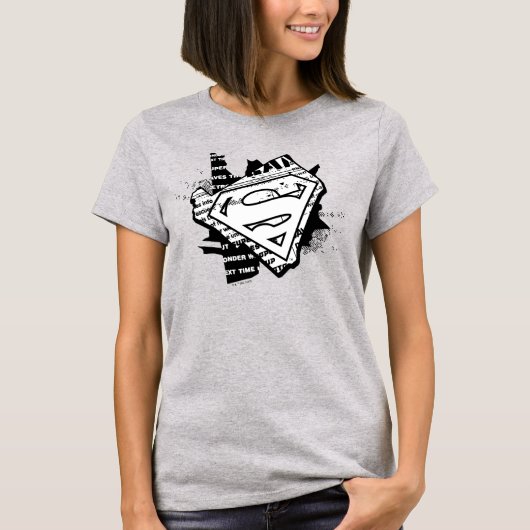 Supergirl Newsprint S-Shield T-Shirt (Vorderseite)