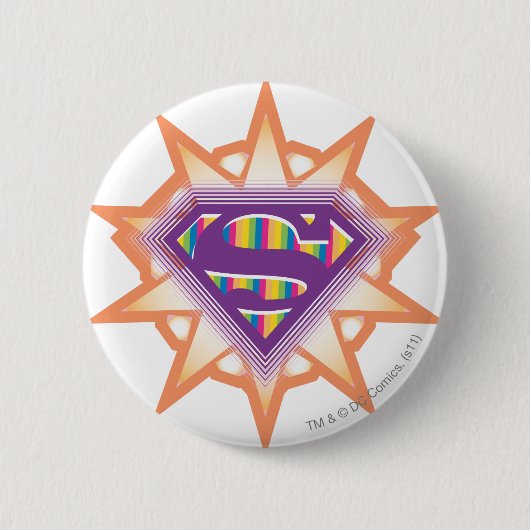 Supergirl Orange Sternexplosion Button (Vorderseite)