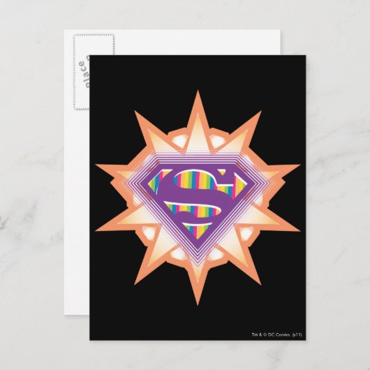 Supergirl Orange Sternexplosion Postkarte (Vorne/Hinten)