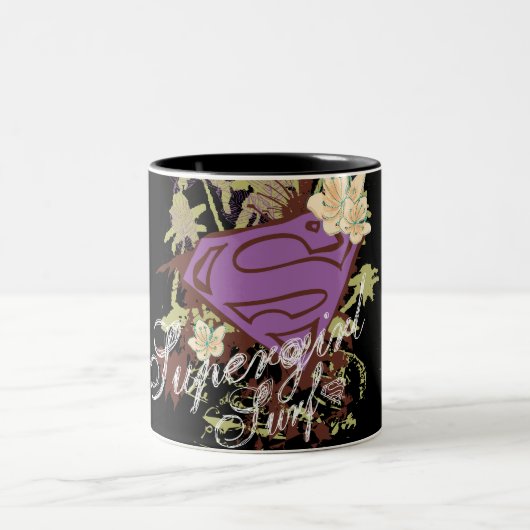 Supergirl Palm Trees Zweifarbige Tasse (Mittel)