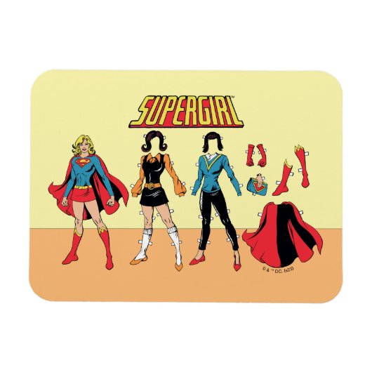 Supergirl Paper Doll Graphic Magnet (Horizontal)