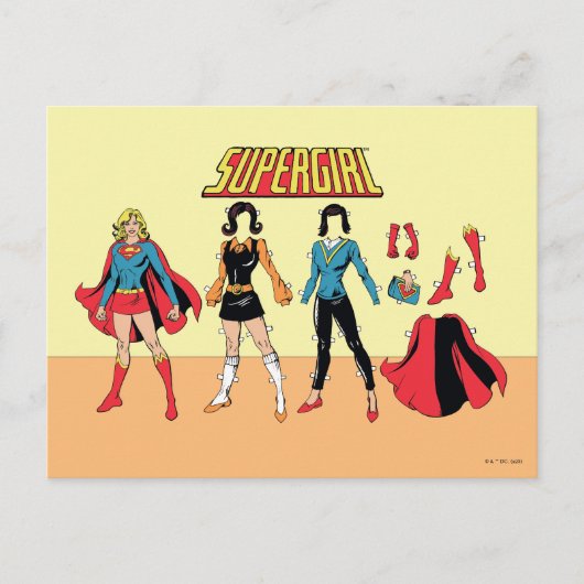 Supergirl Paper Doll Graphic Postkarte (Vorderseite)
