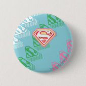 Supergirl Pastel Repeat Pattern Button (Vorderseite)