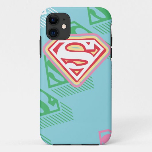 Supergirl Pastel Repeat Pattern Case-Mate iPhone Hülle (Rückseite)