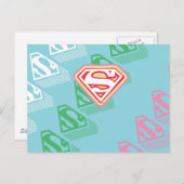 Supergirl Pastel Repeat Pattern Postkarte (Vorne/Hinten)