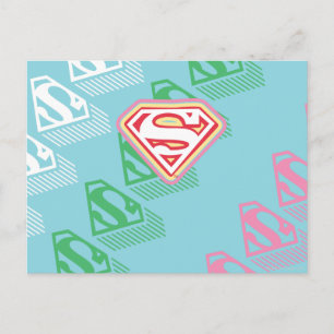 Supergirl Pastel Repeat Pattern Postkarte