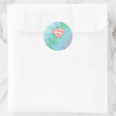 Supergirl Pastel Repeat Pattern Runder Aufkleber (Tasche)