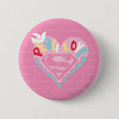 Supergirl Peace und Liebe Pink Button (Vorderseite)