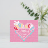 Supergirl Peace und Liebe Pink Postkarte (Stehend Vorderseite)