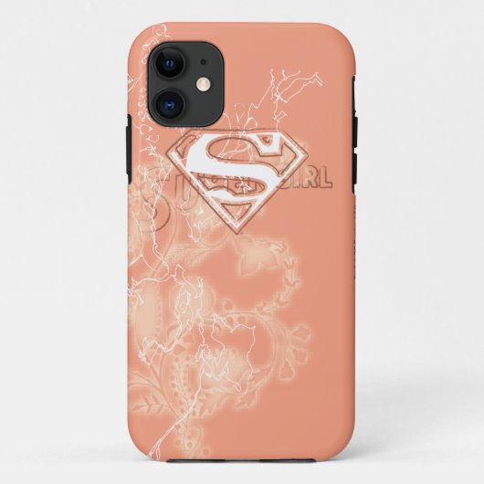Supergirl Peach floral Muster Case-Mate iPhone Hülle (Rückseite)