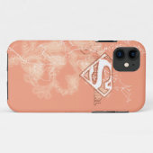 Supergirl Peach floral Muster Case-Mate iPhone Hülle (Rückseite (Horizontal))