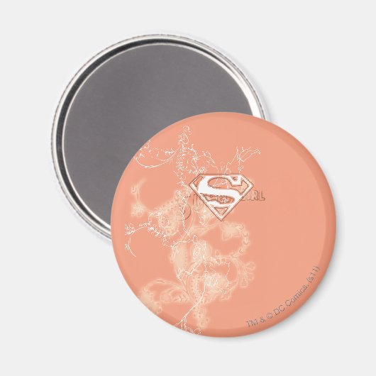 Supergirl Peach floral Muster Magnet (Vorderseite/Rückseite)