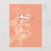 Supergirl Peach floral Muster Postkarte (Vorderseite)