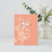 Supergirl Peach floral Muster Postkarte (Stehend Vorderseite)