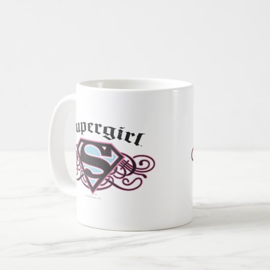Supergirl Pin Strips Black and Pink Kaffeetasse (Vorderseite Links)