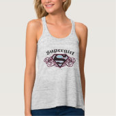 Supergirl Pin Strips Black and Pink Tank Top (Vorderseite)