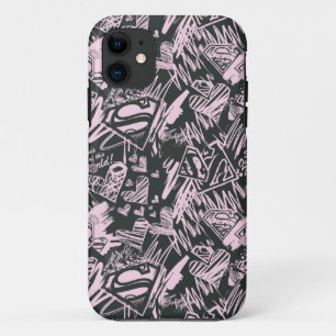 Supergirl Pink and Black Scribbles Case-Mate iPhone Hülle