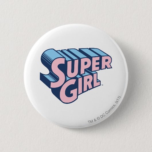 Supergirl Pink and Blue Logo Button (Vorderseite)