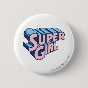 Supergirl Pink and Blue Logo Button