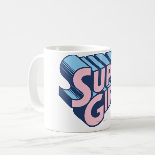 Supergirl Pink and Blue Logo Kaffeetasse (Vorderseite Links)