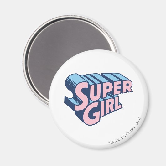 Supergirl Pink and Blue Logo Magnet (Vorderseite/Rückseite)
