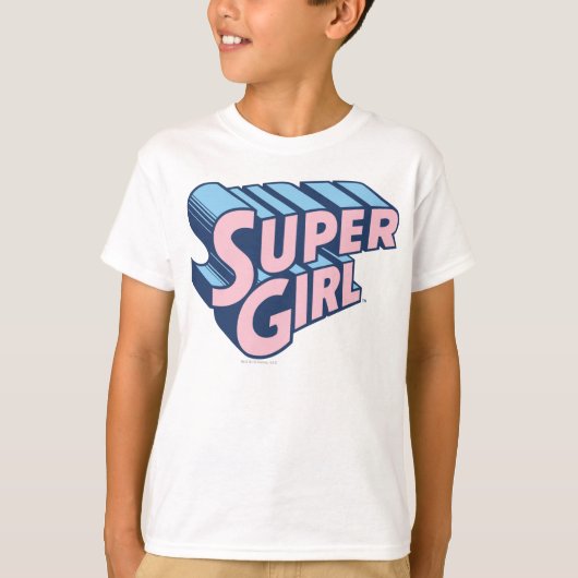 Supergirl Pink and Blue Logo T-Shirt (Vorderseite)