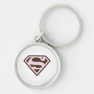 Supergirl Pink and Brown Logo Schlüsselanhänger