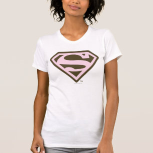 Supergirl Pink and Brown Logo T-Shirt