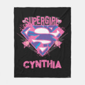 Supergirl Pink and Purple Grunge Logo Fleecedecke (Vorderseite)