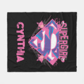 Supergirl Pink and Purple Grunge Logo Fleecedecke (Vorderseite (Horizontal))