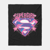 Supergirl Pink and Purple Grunge Logo Fleecedecke (Vorderseite)