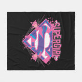Supergirl Pink and Purple Grunge Logo Fleecedecke (Vorderseite (Horizontal))