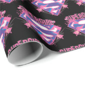 Supergirl Pink and Purple Grunge Logo Geschenkpapier (Rolleneckpunkt)