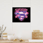 Supergirl Pink and Purple Grunge Logo Poster (Küche)