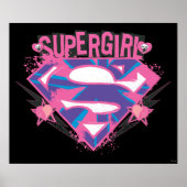 Supergirl Pink and Purple Grunge Logo Poster (Vorne)