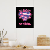 Supergirl Pink and Purple Grunge Logo Poster (Küche)