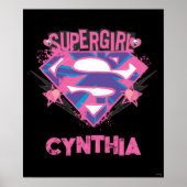 Supergirl Pink and Purple Grunge Logo Poster (Vorne)