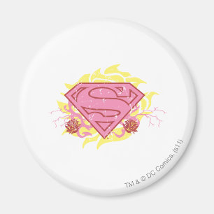 Supergirl Pink Blume Magnet