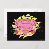 Supergirl Pink Blume Postkarte (Vorne/Hinten)