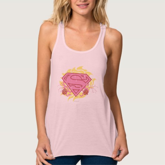 Supergirl Pink Flowers Tank Top (Vorderseite)