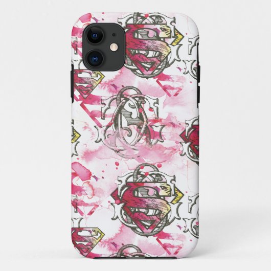 Supergirl Pink Ink Pattern Case-Mate iPhone Hülle (Rückseite)