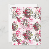 Supergirl Pink Ink Pattern Postkarte (Vorne/Hinten)