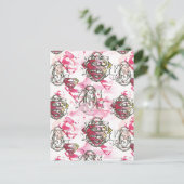 Supergirl Pink Ink Pattern Postkarte (Stehend Vorderseite)