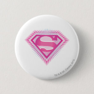 Supergirl Pink Logo Button