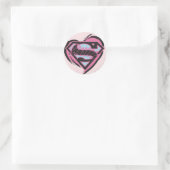 Supergirl-Pink-Logo im Herzen Runder Aufkleber (Tasche)