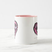 Supergirl-Pink-Logo im Herzen Zweifarbige Tasse (Mittel)