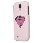 Supergirl Pink Logo mit Flammen Case-Mate Samsung Galaxy Hülle (Rückseite Links)