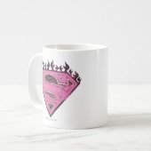 Supergirl Pink Logo mit Flammen Kaffeetasse (Vorderseite Links)