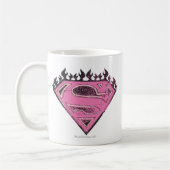 Supergirl Pink Logo mit Flammen Kaffeetasse (Links)