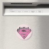 Supergirl Pink Logo mit Flammen Magnet (In Situ (Geschirrspüler))